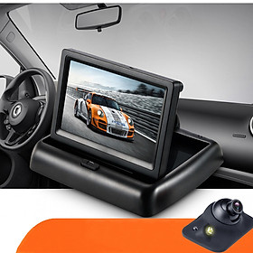 Màn Hình Gấp Gọn LCD 4.3 inch Dành Cho Xe Ô Tô Tặng Kèm Camera Lùi Xoay 90 Độ Cao Cấp AZONE
