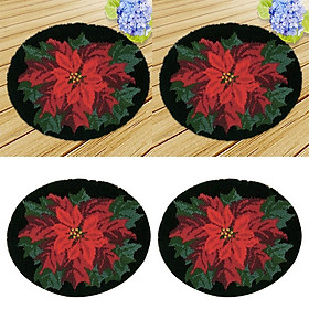 2Pcs/set DIY Latch Hook Kit Rug Making Crafts for Kids/Adults 20 inch X 20 inch Maple Flower