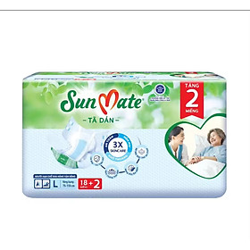 Mẫu Mới - Combo 2 Gói Tã dán Sunmate L18 +2 (20 Miếng) (Mẫu Mới Của Sunmate ML18) - Tã người lớn Sunmate- Date Mới