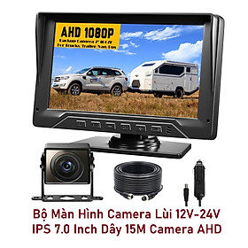 Bộ Màn Hình Camera Lùi Xe Tải AHD Thế Hệ Mới 2026 24V IPS 7.0 Inch Dây 15M Camera AHD SuperHD Tầm Nhìn Đêm Cực Rõ Nét Cho Xe Buýt Xe Tải Xe Container Xe Công Trình