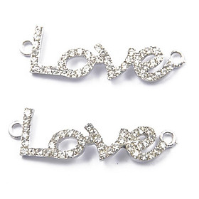 2 pcs Love Connectors Charms Pendants for DIY Jewelry Making Accessories Silver
