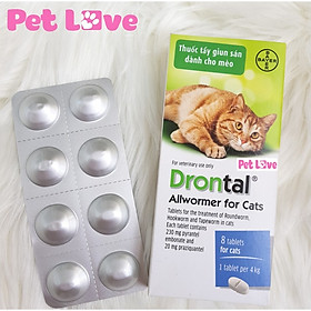 1 vỉ Drontal xổ giun sán cho mèo Đức, 8 viên