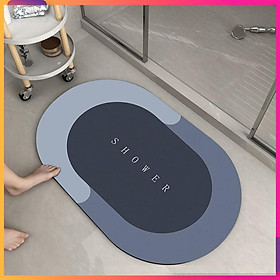 Thảm lau chân Silicon lót cửa chùi chân  Siêu thấm hút, chống trượt cho phòng tắm (60x40cm)  Màu sắc ngẫu nhiên