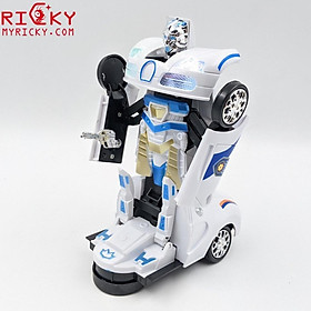 Đồ Chơi Xe Cảnh Sát Biến Hình Robot, Đèn, Nhạc Vui Nhộn