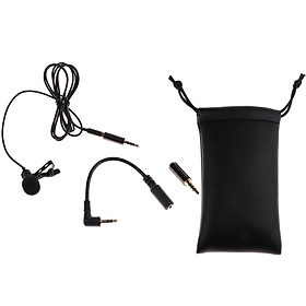 3.5mm Lapel   Microphone with Right Angle Adapter Cable for Smartphone