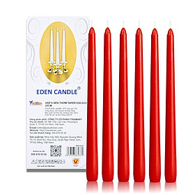 [21 Màu] Hộp 6 Nến Thơm Taper Eden Candle FTRAMART EDC2331 cao 25cm, phù hợp tất cả chân đế nến theo tiêu chuẩn cắm nến taper, Nến hình búp măng non