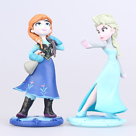 Bộ đồ chơi mô hình công chúa Elsa và Anna Frozen Fever (cao 9cm)