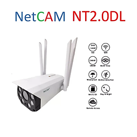 Camera IP wifi giám sát ngoài trời NetCAM NT2.0DL, Độ phân giải 2.0MP, Hỗ trợ đèn LED ghi hình ban đêm có màu - Hàng Chính Hãng