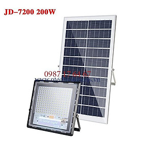 Đèn Pha Chống Lóa Cao Cấp Năng Lượng Mặt Trời mã JD-7200 Công Suất 200W - Khung Nhôm nguyên khối