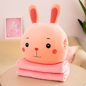 Mua Bộ Chăn Gối Văn Phòng Gấu Bông Sư Tử  Thỏ  Khỉ  Ếch tiện ích 3in1