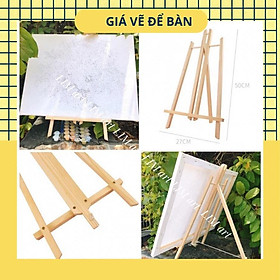 Giá vẽ tranh mini gỗ thông để bàn cao 50 cm