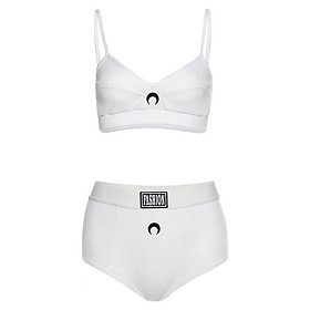 Set đồ lót mặt trăng cạp cao giống Rose và Lisa BlackPink màu trắng