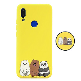 For Redmi NOTE 7 Soft TPU Full Cover Phone Case Protector Back Cover Phone Case with Matched Pattern Adjustable Bracket