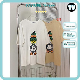 Áo thun nữ TVSTORE Áo phông vịt mũ xanh TH6 cotton mát form rộng unisex nhiều màu