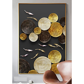 Tranh treo tường phòng khách, phòng ngủ -Tranh treo 1 tấm dọc M26637/ Gỗ MDF cao cấp phủ kim sa/ Chống ẩm mốc, mối mọt/Bo viền góc tròn