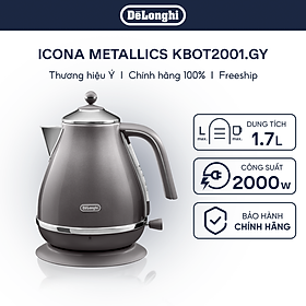 Mua  Hàng chính hãng  Ấm đun nước siêu tốc DeLonghi Icona Metallics KBOT2001 (BG/ GY)