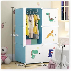 Mua Tủ nhựa ghép - tủ đựng treo quần áo - 6 ô sâu 37x37cm cho bé yêu. Kèm 1 treo đồ