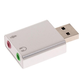 USB2.0 External Stereo Sound Card Adapter Plug and play Aluminum for Laptop