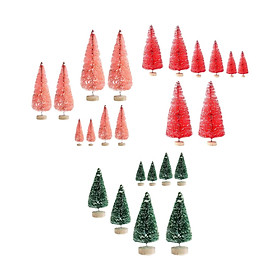 24x desktop Miniature Tree Ornaments for Desk Christmas