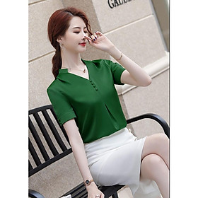 Áo Sơ Mi Công Sở Cổ V Điệu Đà Hàng Chuyển Chọn BY1139