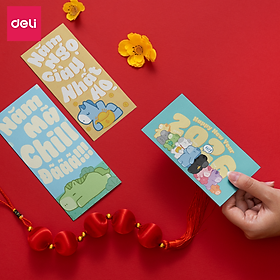 Set Bao Lì Xì Tết Deli Cao Cấp 5 Mẫu Chất Liệu Giấy Couche Cán Mờ Thiết Kế Tết Sáng Tạo, Trendy