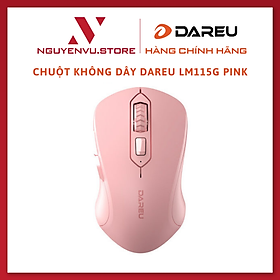 Chuột không dây DAREU LM115G Black - Pink - Hàng Chính Hãng