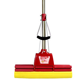 Good wife stainless steel large rubber cotton mop suction double roller squeeze mop 33CM sponge mop
