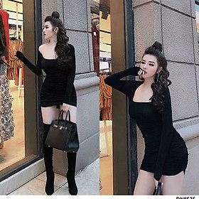 Đầm tay dài rút nhúng sexy