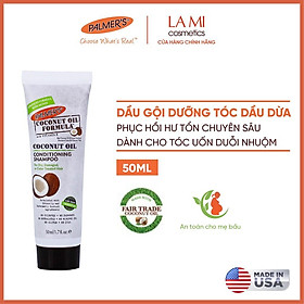 (Mini Size) Dầu gội dưỡng tóc Dầu dừa phục hồi hư tổn cho tóc nhuộm Palmer's 50ml