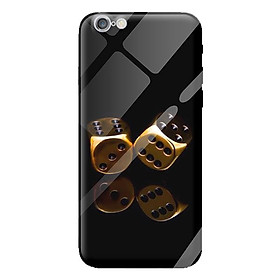 Ốp kính cường lực cho iPhone 6 Plus nền đen vàng 1 - Hàng chính hãng