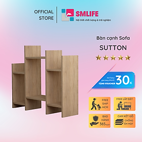 Bàn gỗ cạnh Sofa hiện đại SMLIFE Sutton  | Gỗ MDF dày 17mm chống ẩm | D75xR20xC65cm