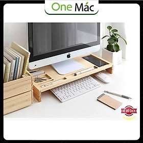 Mua ️ Kệ Gỗ Trang Trí Bàn Làm Việc ️ Bằng Gỗ Thông Tự Nhiên Dùng Để  Kê Màn Hình Máy Tính  iMac  Laptop và Phụ Kiện