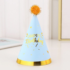 Nón sinh nhật bằng giấy ép kim bông vàng - Kool Style