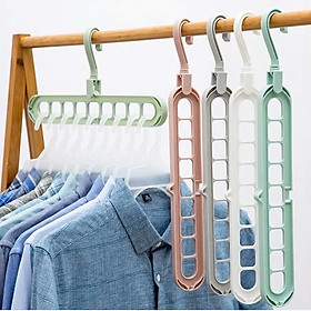 Mua  Combo 10  Móc Nhựa Treo Quần Áo Đa Năng  9 Lỗ Tiết Kiệm Diện Tích - Hàng Cao Cấp