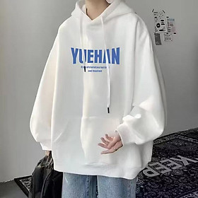 Áo Hoodie Tay Dài Dáng Rộng In Chữ Phối Màu Trắng Đen Phong Cách Cổ Điển Thời Trang