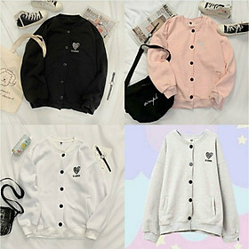 Áo Khoác Hoodie Nữ, Áo Khoác Nữ Form Rộng Tim Thêu 4 Màu