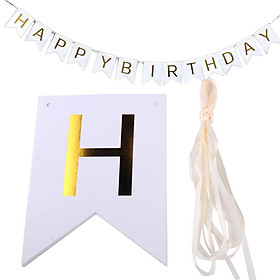 Dây treo trang trí sinh nhật chữ Happy Birthday màu trắng