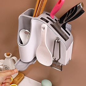 Mua KỆ TREO DAO  CẮM ĐŨA DÁN TƯỜNG CÓ KHAY HỨNG NƯỚC TIỆN DỤNG