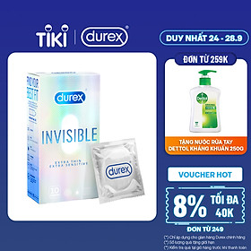 Bao cao su Durex Invisible Extra Thin Extra Sensitive 1 Hộp 10 Bao