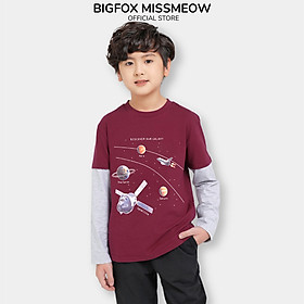 Bộ thu đông bé trai Bigfox Miss Meow phom Hàn Quốc, quần áo cotton dài tay size đại trẻ em 3,5,8,9,11 tuổi 40kg