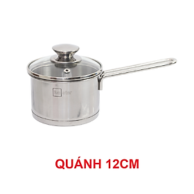 Quánh nấu cháo bột inox 430 Fivestar Standard nắp kính 3 đáy bếp từ ( 12cm / 14cm / 16cm ), tặng 5 muỗng ăn