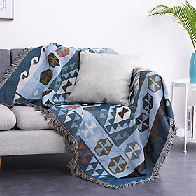 Mua Chăn Thảm Phủ Sofa Hình Trừu Tượng Xanh Nâu