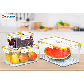 Mua BỘ 3 HỘP THỰC PHẨM CHỮ NHẬT CAO CẤP KHÓA GÀI VIỆT NHẬT HOKORI - Hàng chính hãng (Giao màu ngẫu nhiên)