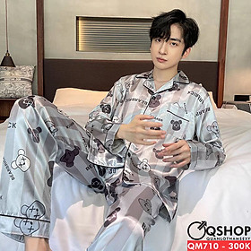 Bộ đồ pijama nam quần dài, lụa satin mềm mịn QSHOP QM710