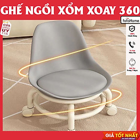 Ghế Ngồi Nhỏ Chất Liệu Acrylic Có Bánh Xe Không Ồn Xoay 360 Độ, Ghế Đẩu Nhỏ Cao Cấp Tựa Lưng Trong Suốt Giao Màu Ngẫu Nhiên