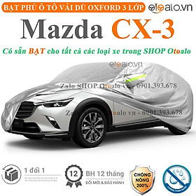 Bạt che phủ xe ô tô Mazda CX3 vải dù 3 lớp CAO CẤP BPXOT - OTOALO