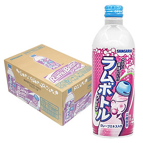 [THÙNG 24 CHAI] Nước soda có ga Sangaria Ramune 500mL nội địa Nhật