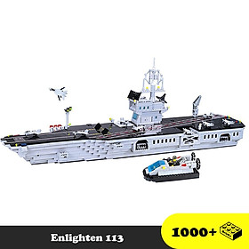 Đồ chơi Lắp ráp thuyền sân bay cỡ lớn, Enlighten 113 Xếp hình thông minh, Mô hình quân sự