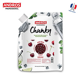 Chunky Anh Đào Andros - Nguyên liệu pha chế - Mứt trái cây - Túi 1kg