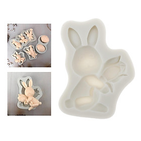 Easter Rabbit Egg Crafts DIY Bunny Silicone Mold Non-Stick Baking Tool Decorating Handmade Cake Bakeware for Candy Chocolate Ice Cube